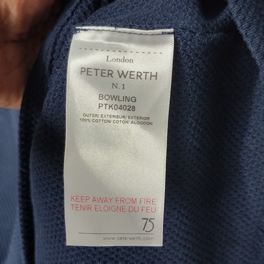 Peter Werth Homme T Shirt M Premium Pull Manches Courtes Poche Tee Gris